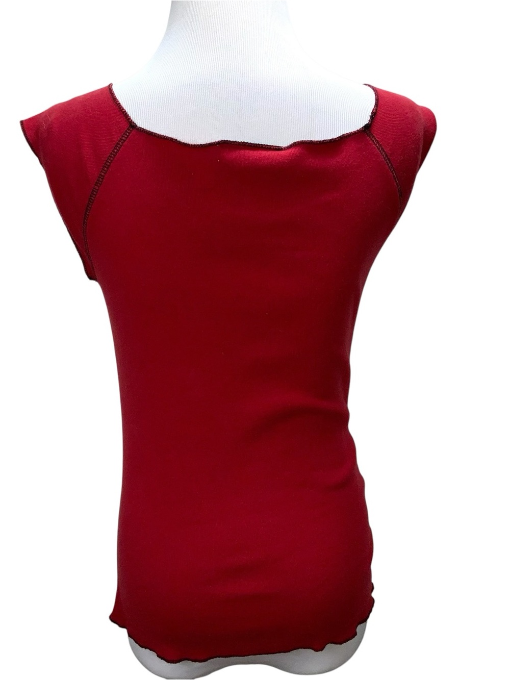 Vintage DKNY Jeans Y2K Red NYC Graphic T-Shirt Top S Cotton Made in Canada Fitte - Picture 6 of 11